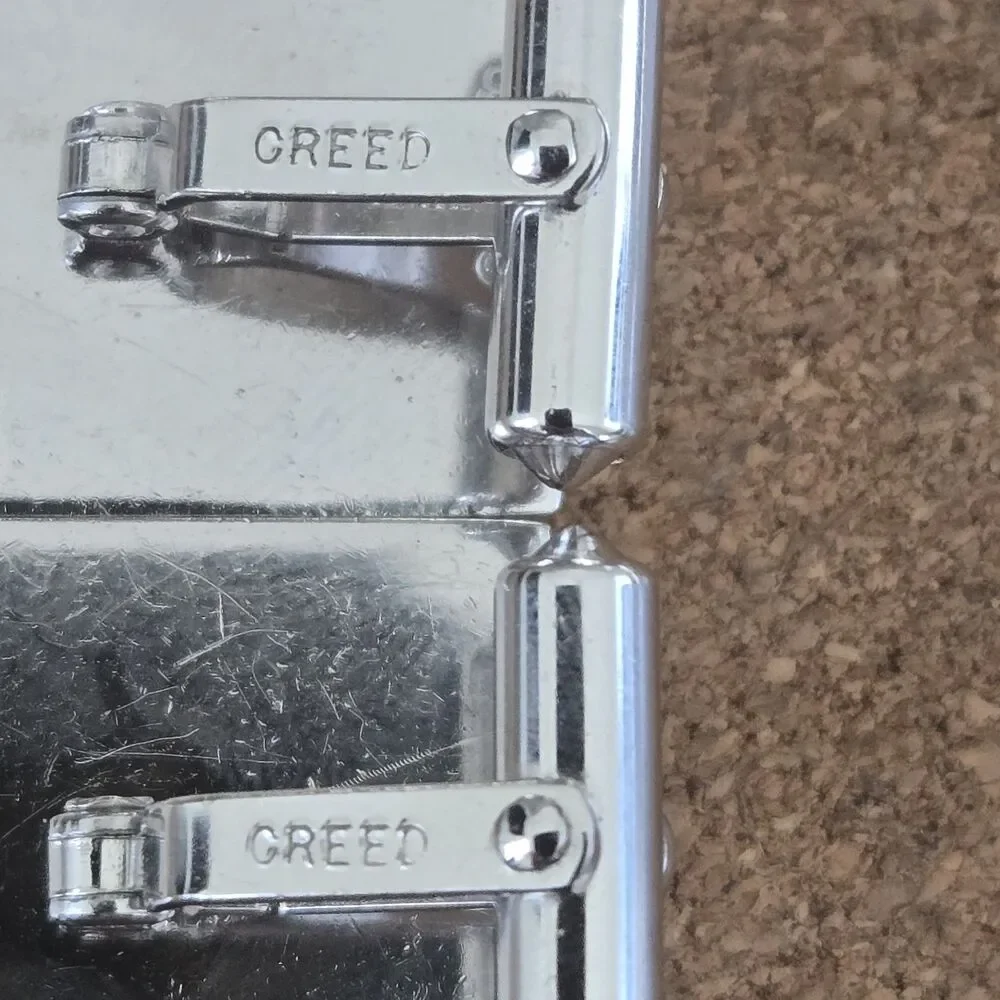 Rare Vintage Creed Sterling Silver Alpha Omega Cross Religious Cufflinks Pat.